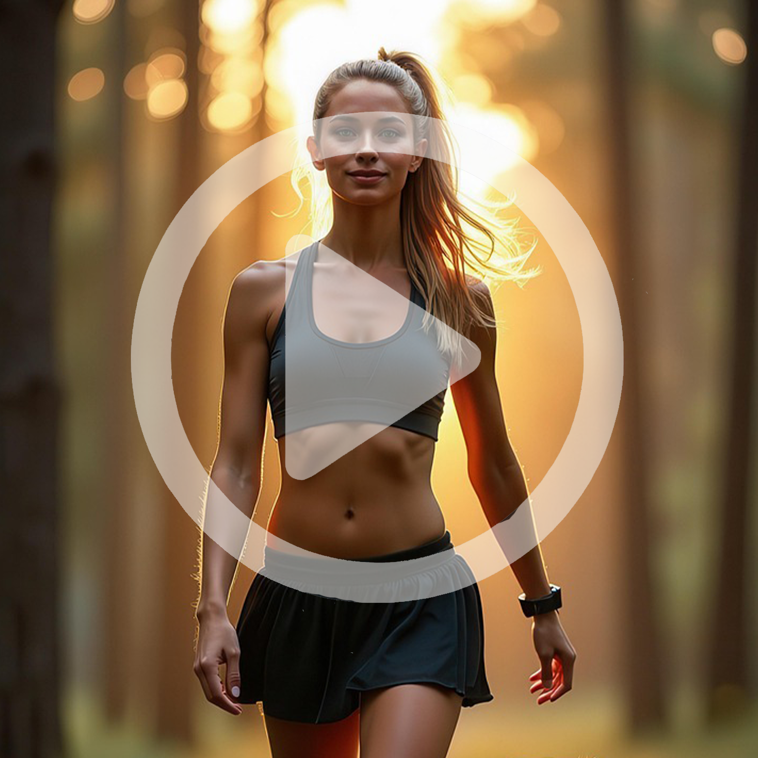 girl white play button